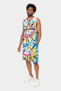 Swirl Tie Dye Cotton Tank Top Shorts Set