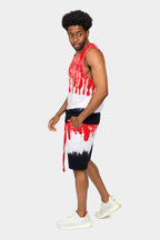 Colorblock Tie Dye Cotton Tank Top Shorts Set