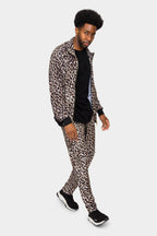 Leopard Velvet Velour Track Suit