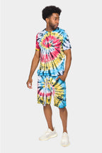 Swirl Tie Dye Cotton Shorts
