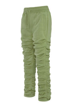 Men's Slim Flare Ruched Fleece Sweat Pants