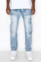 Utility Cargo Multi Pockets Denim Jeans