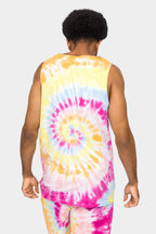 Pastel Contrast Swirl Tie Dye Cotton Tank Top