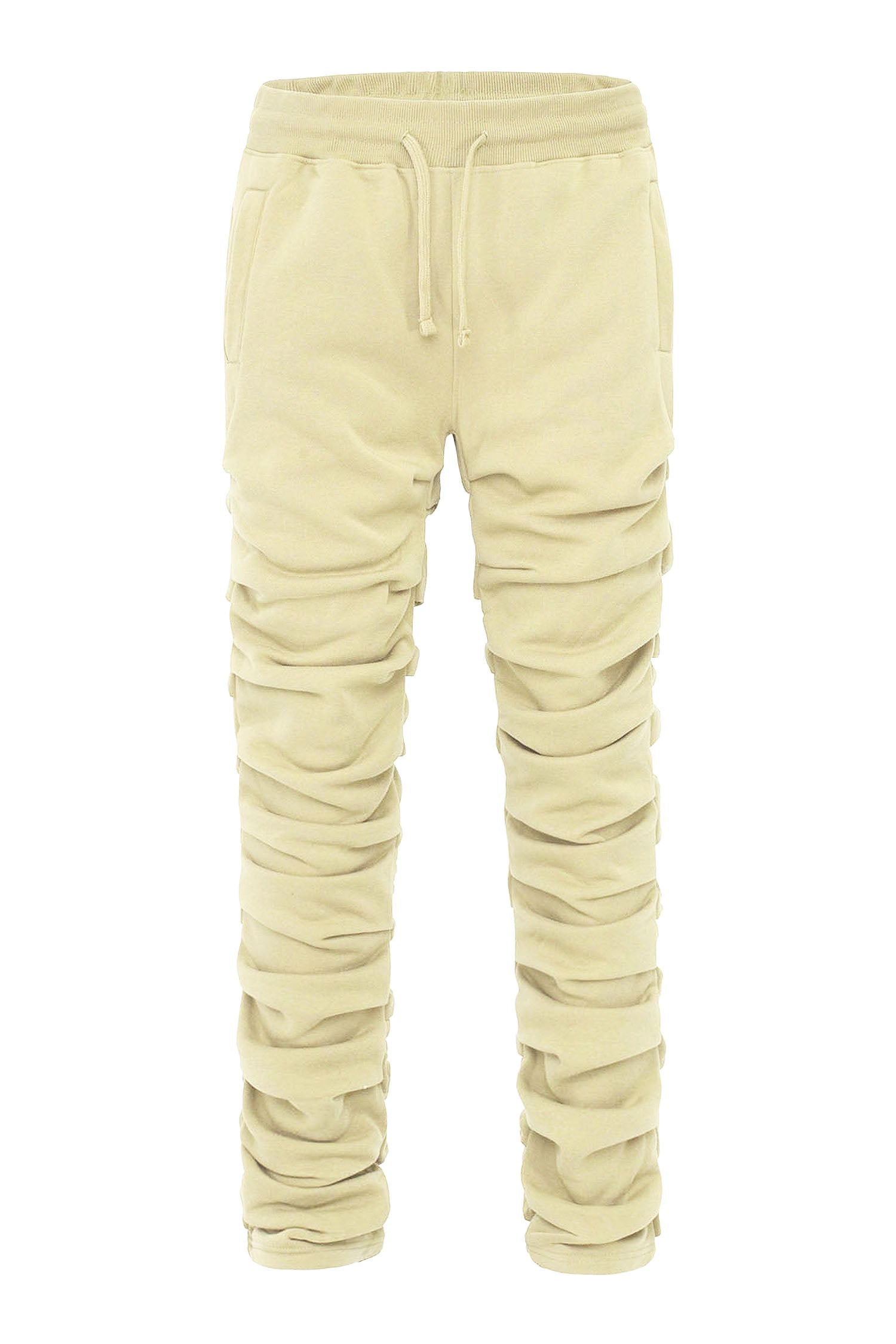 Men's Slim Flare Ruched Fleece Sweat Pants