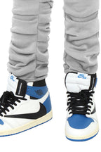 Men's Slim Flare Ruched Fleece Sweat Pants
