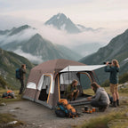 KFeng 12 Person Tents for Camping - 2Rooms 3Doors&3Windows Mesh,Suitable for Outdoor/Picnic,Brown