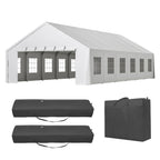 20x40 FT Heavy-Duty Party Tent with 3 Storage Bags - Large Waterproof Wedding Event Shelter for Removable Sidewalls & Zipper Door - Outdoor Commercial Tent for Parties Carport Camping BBQ Garden