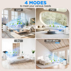 Portable Air Conditioners with Remote Control, 3-in-1 Free Standing Cooling AC Unit with Fan & Dehumidifier, Cools Room up to 700 sq.ft, Smart/Sleep Mode,3 Speed,Auto Swing,24H Timer
