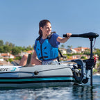 Intex Excursion 5 Person Inflatable Fishing Boat with Composite Motor Mount