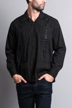 Men's Long Sleeve Cuban Style Guayabera Shirt