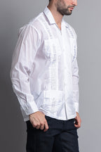 Men's Long Sleeve Cuban Style Guayabera Shirt
