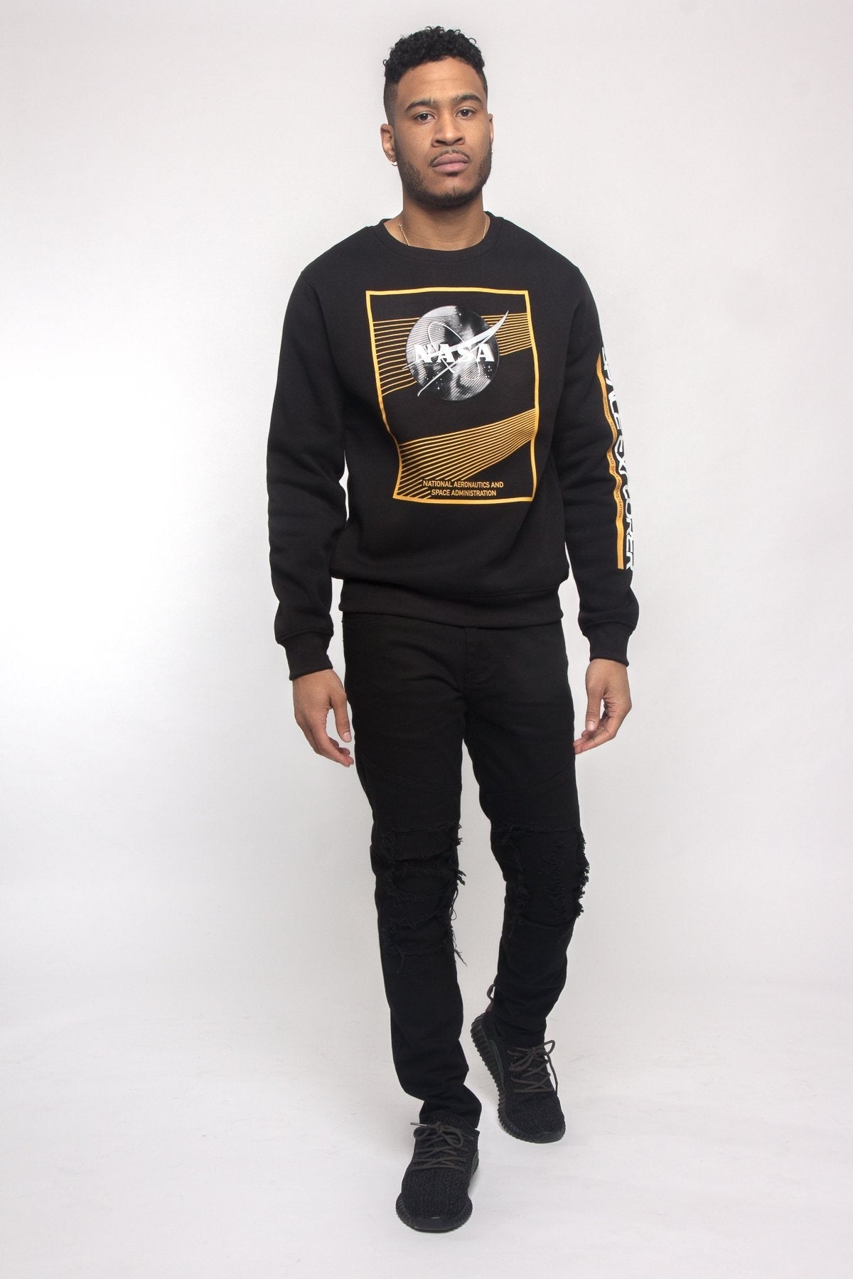 Nasa Texture Welding Fleece Crewneck