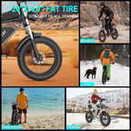 Electric Bike for Adults Ridstar, 1200W 30mph Moutain Bike,48V 15.6AH Battery E-Bike,20" Fat Tire Electric Motorcycle,Electric Bicycle 7 Speed Full Suspension