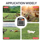 10 Miles Solar Electric Fence Charger with Day/Night Mode, 0.16J Portable Solar Fence Charger with Rechargeable Solar Panel for 24-Hour Uninterrupted Protection Electric Fence Energizer