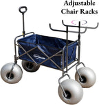 Beach Cart with 13" Balloon Wheels, Chair Racks & Pump Included