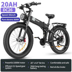 Eletric Bike for Adults 750W Motor 48V 20Ah Removable Battery 26?? Fat Tire Folding E-Bike Shimano 21-Speed MTB Cycling UL2849