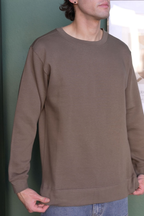 Basic Solid Crew-Neck Sweatshirt