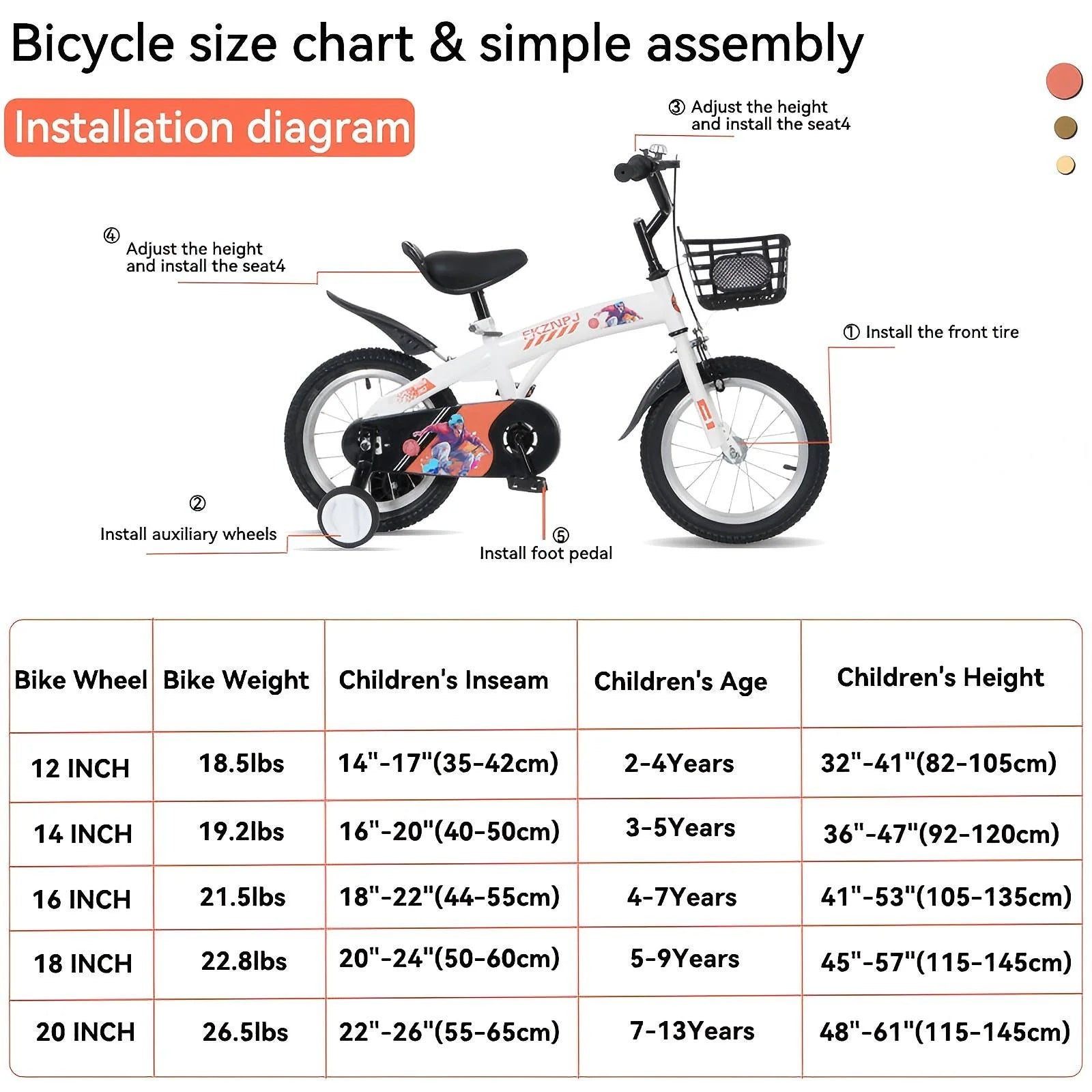 Baprem 18" Girls Bike for 5-9 Years Old Kids, Cute Kids Bike with Training Wheels, Steel Frame Sporty Children Bicycle, Pink