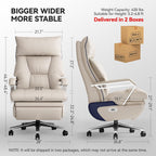 M80 Dual Motor Executive Office Chair with Footrest, Big & Tall, 420lbs, Beige