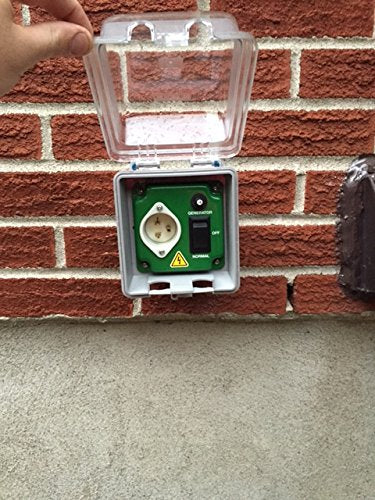 EZ Generator Switch, 15A 125V Green Manual Transfer Electrical Switch