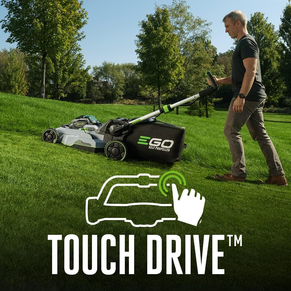 EGO Power+ LM2102SP-A 21-Inch 56-Volt Lithium-ion Self-Propelled Cordless Lawn Mower (2) 4.0Ah Battery and Rapid Charger Included
