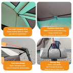 KFeng 12 Person Tents for Camping - 2Rooms 3Doors&3Windows Mesh,Suitable for Outdoor/Picnic,Brown