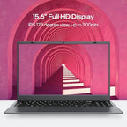 15.6-inch Windows 11 Laptop, 16GB RAM, 512GB SSD, FHD IPS Display Laptop Computer, Intel N5095 Quad Core, 2.4/5G WiFi, BT4.2 Backlit and Fingerprint, Lightweight and Portable