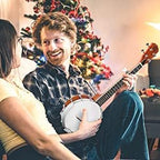 String Banjo 26 Inch MINI Travel Banjo Banjo Beginner Kit with Remo Head Open Back & Closed Solid Back with beginner Kit Comfortable Carrying Bag