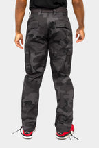 Essential Canvas Cargo Camo Pants with Belt