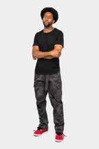Essential Canvas Cargo Camo Pants with Belt