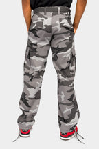 Essential Canvas Cargo Camo Pants with Belt