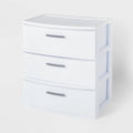 3 Drawer Wide Tower White - Brightroom