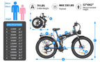 Eletric Bike for Adults 750W Motor 48V 20Ah Removable Battery 26?? Fat Tire Folding E-Bike Shimano 21-Speed MTB Cycling UL2849