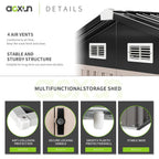 Aoxun 6.4x4 FT Outdoor Storage Shed for Tool Garden