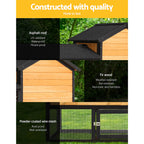 Extra Large Wooden Outdoor Chicken Coop Rabbit Hutch with Run - i.Pet