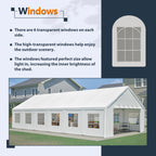 20x40 FT Heavy-Duty Party Tent with 3 Storage Bags - Large Waterproof Wedding Event Shelter for Removable Sidewalls & Zipper Door - Outdoor Commercial Tent for Parties Carport Camping BBQ Garden