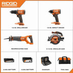 18V Cordless 4-Tool Combo Kit with 4.0 Ah Battery, 2.0 Ah Battery, Charger, Bag and 18V Drywall Cut-Out Tool