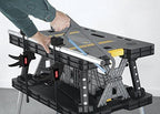 Keter ?C 197283 Folding Table Work Bench for Miter Saw Stand Woodworking Tools and Accessories with Included 12 Inch Wood Clamps ?C Easy Garage Storage Black/Yellow