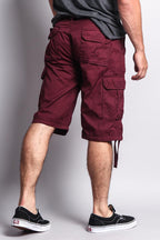 Solid Color Ripstop Belted Cargo Shorts