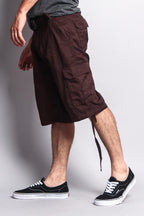 Solid Color Ripstop Belted Cargo Shorts