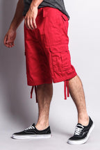 Solid Color Ripstop Belted Cargo Shorts