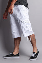 Solid Color Ripstop Belted Cargo Shorts