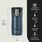 Contigo® AUTOSEAL® West Loop Vacuum-Insulated Stainless Steel Travel Mug with Easy-Clean Lid, 12 oz - Transparent Blueberry