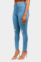 Essential High Waist Knee Slit Jeans