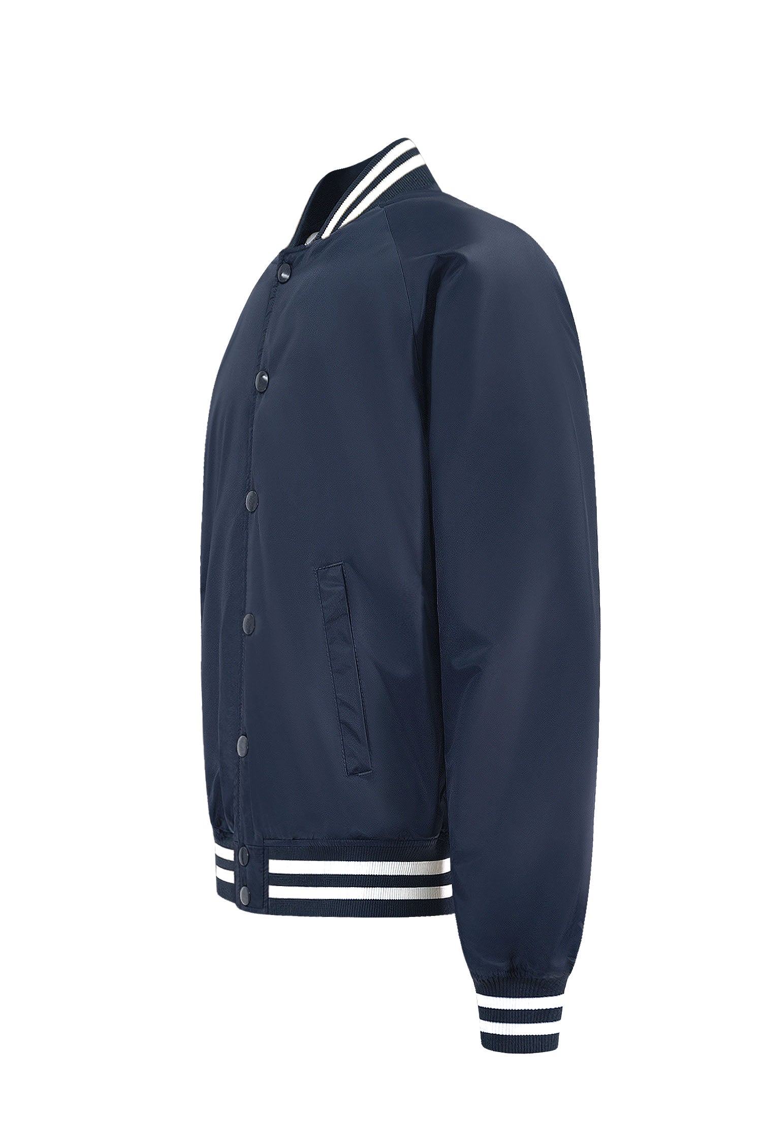 Men's Essential Solid Snap Button Varsity Jacket