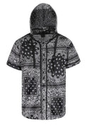 Men's Essential Hooded Bandana Baseball Short Sleeve Jersey