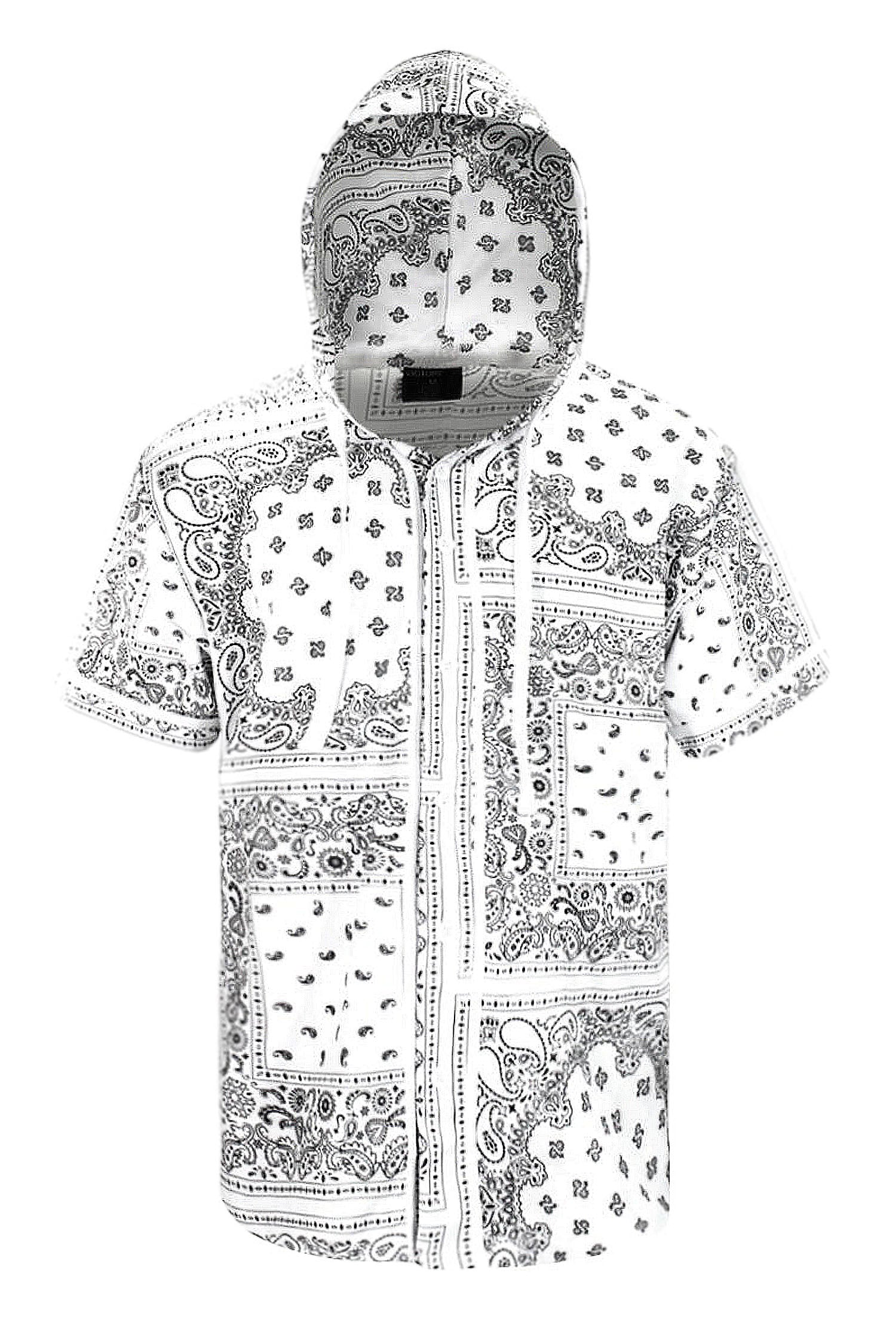Men's Essential Hooded Bandana Baseball Short Sleeve Jersey