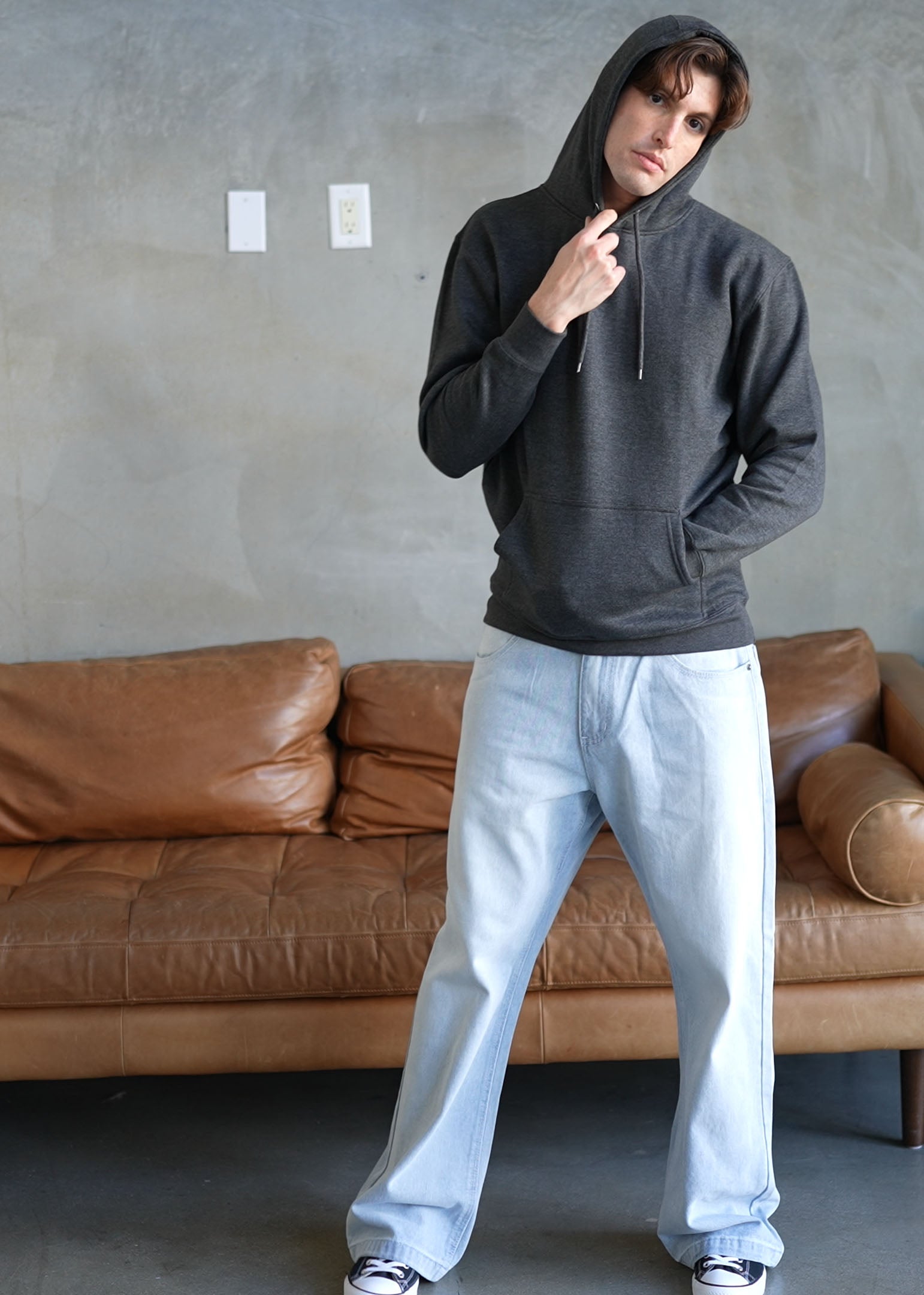 Pullover Hoodie with Metal Eyelets