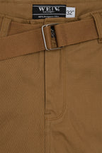 Men's Essential Solid Belted Cargo Shorts