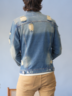 Distressed Faded Denim Jacket